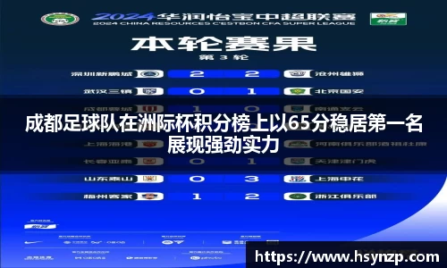 成都足球队在洲际杯积分榜上以65分稳居第一名展现强劲实力